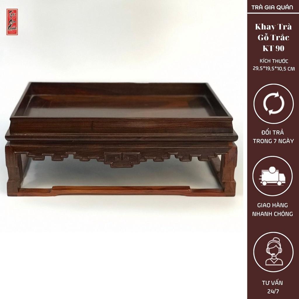 Khay Trà Gỗ Trắc Hình Chữ Nhật Kích Thước 29,5*19,5*10,5 cm KT 90