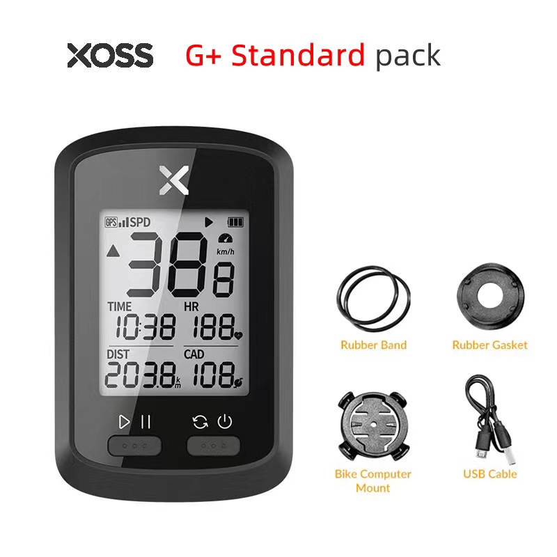 XOSS G+ Smart GPS Đồng Hồ Đo Tốc Xe Đạp Không Dây Chính Xác IPX7 Có Nắp Bảo Vệ-Hàng nhập khẩu