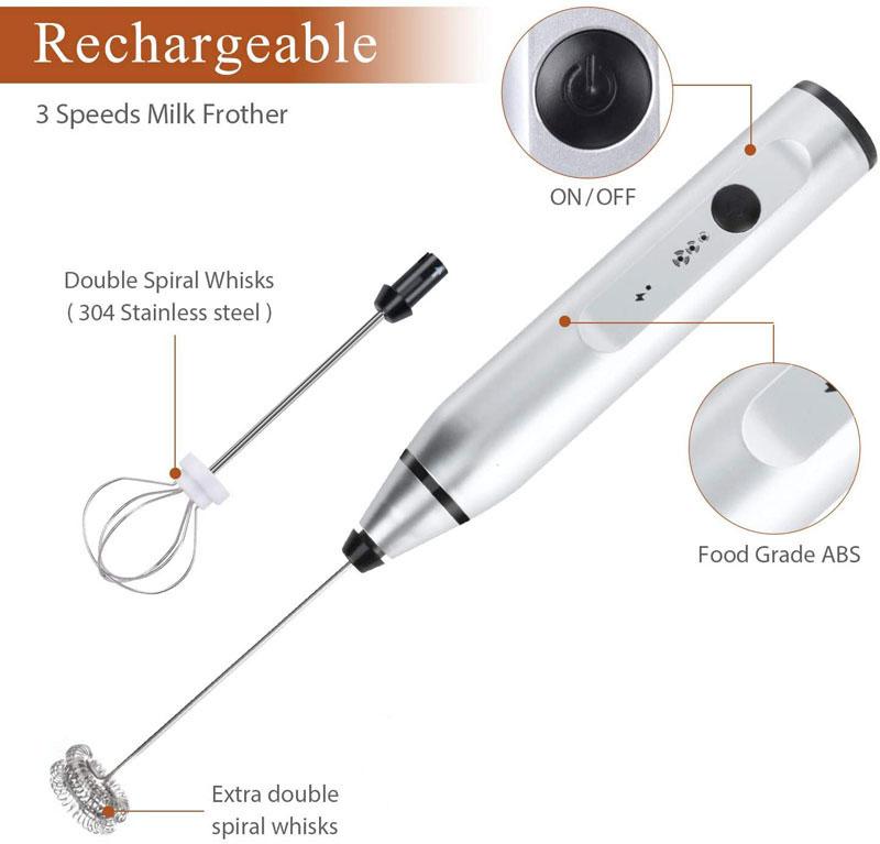 Không Dây Sữa Frothers Điện Cầm Tay Với USB Điện Mini Cà Phê Đánh Trộn Cho Cà Phê Cappuccino Kem