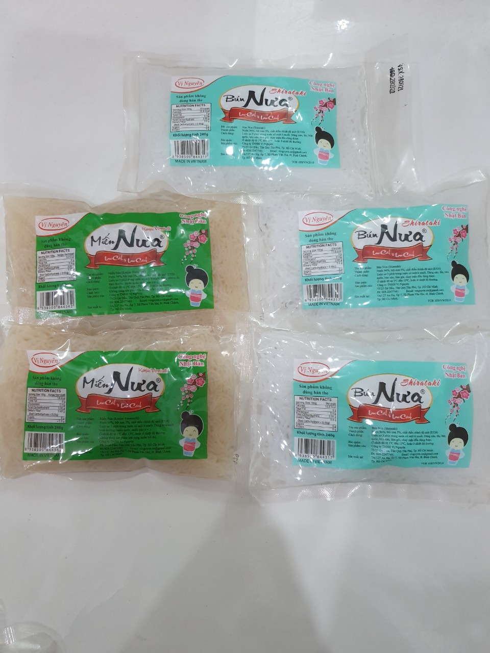 Combo 2 Gói Miến Nưa 3 Gói Bún Nưa Vị Nguyên 240Gram