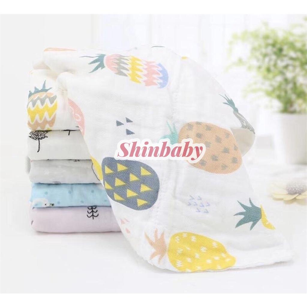 Khăn sữa cho bé xô muslin 4 lớp cao cấp sợi vải hữu cơ tự nhiên mềm mại siêu thấm hút an toàn với làn da bé