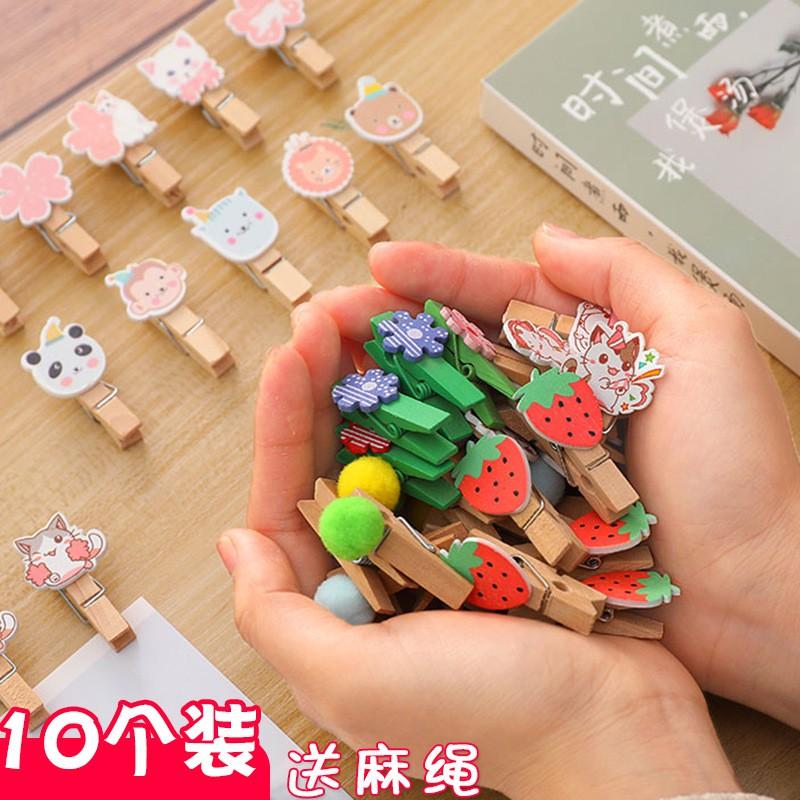 Set 10 kẹp ảnh gỗ trang trí treo ảnh kèm 2m dây - nhiều mẫu lựa chọn