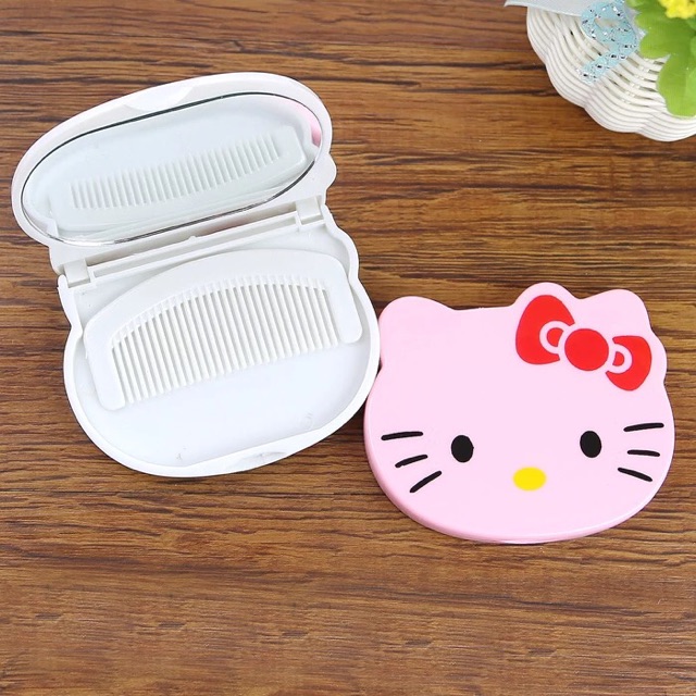 Gương lược bỏ túi mini Hello Kitty (giao màu ngẫu nhiên)