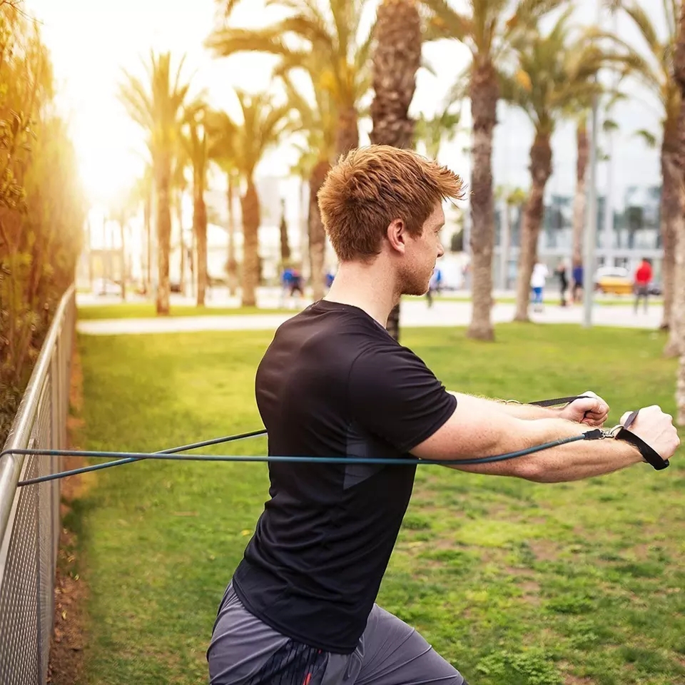 Combo Bộ Dây Cao Su Đàn Hồi Ngũ Sắc Tập Gym Tại Nhà và Kìm Bóp Cơ Tay 5-60kg + Màu Ngẫu Nhiên Dành Cho Mọi Lứa Tuổi