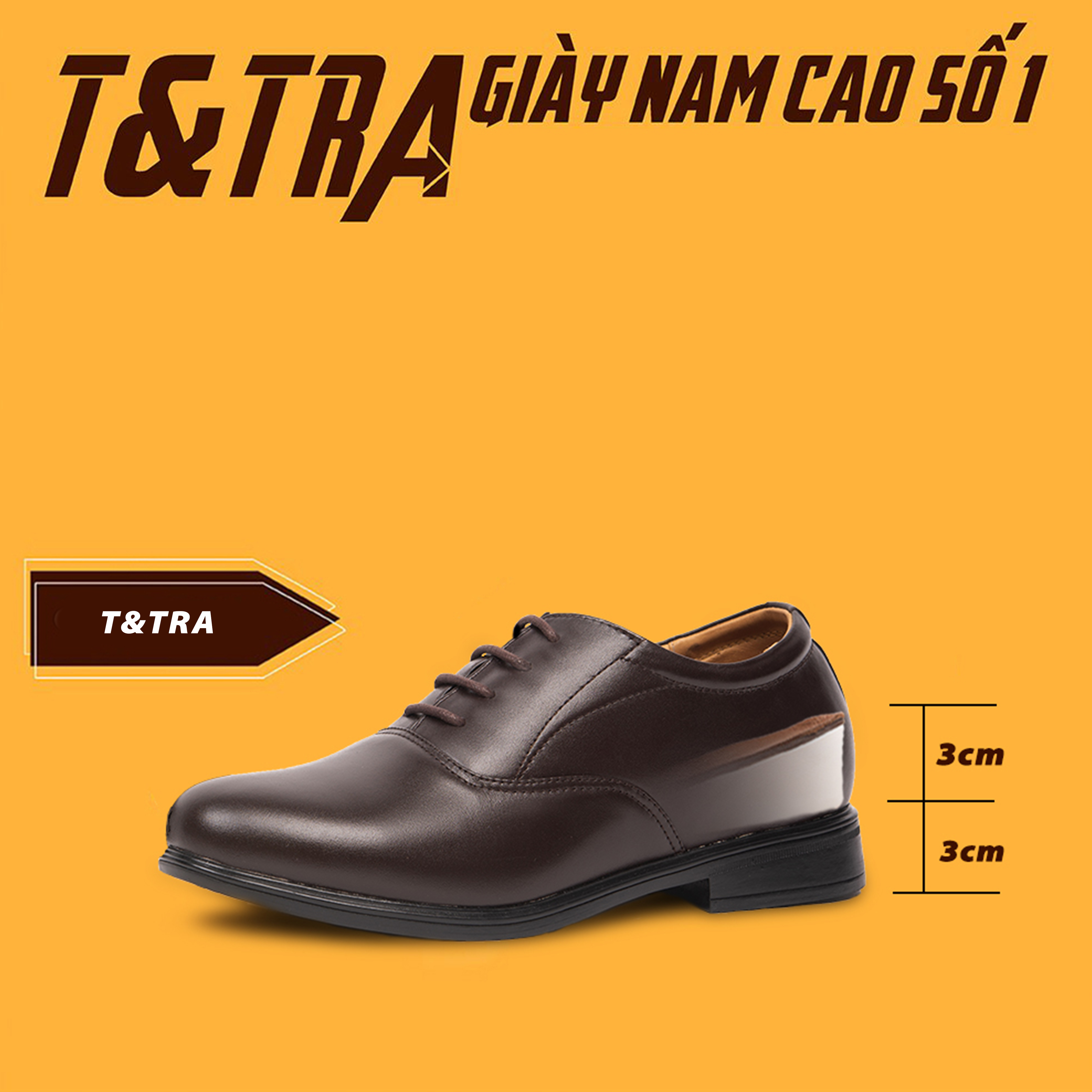 [ 6CM ] Giày Độn Nam T&amp;TRA T41N