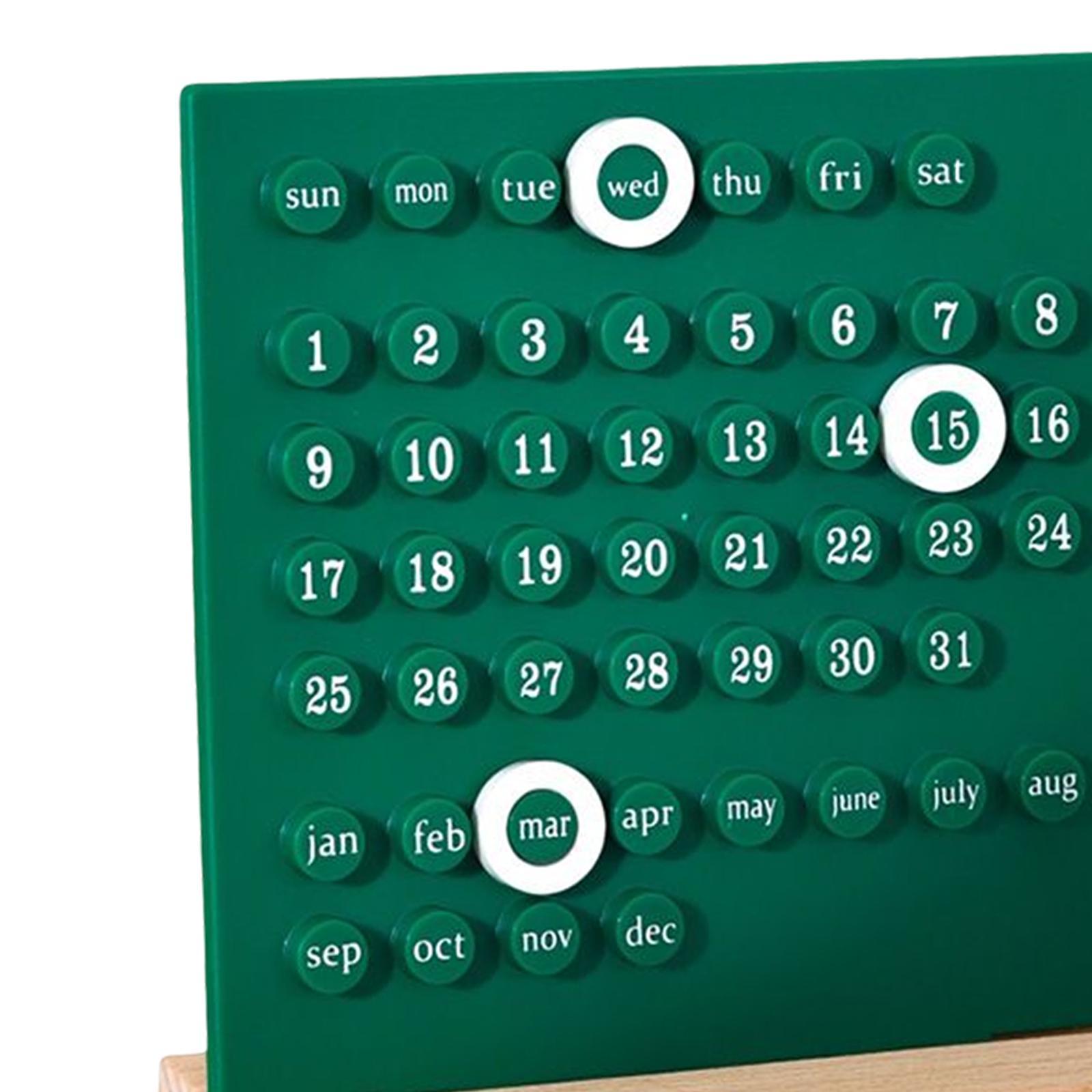 2pcs Wooden Desk Calendar Ornaments Office Date Planner Supplies