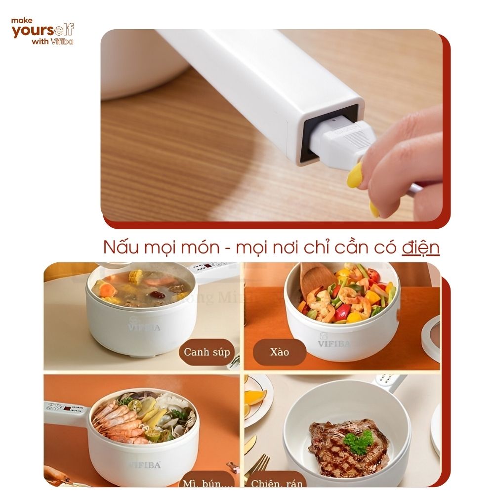 Nồi lẩu điện đa năng cao cấp 6IN1 chống dính kèm xửng hấp Homea2z, nồi hấp điện, chảo điện thông minh 2 tầng siêu tốc