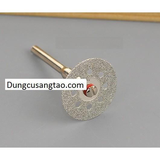 Đĩa cắt tỉa gạch đá gốm sứ mini D22mm-D25mm-D30mm (Đĩa kim cương có lỗ cán 3mm)