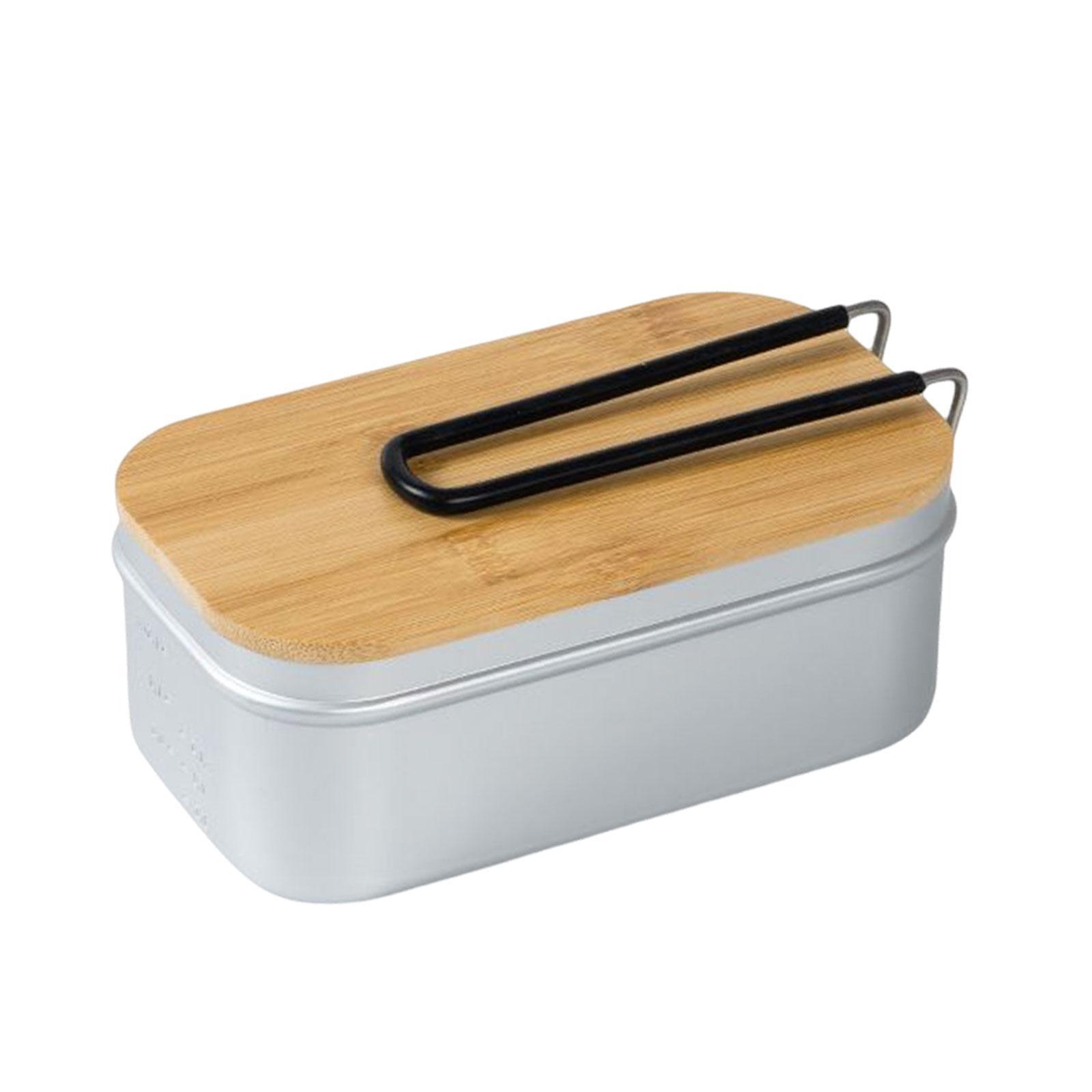 Lunch Box Durable with Lid Aluminum Alloy Lunch Container for Camping Picnic