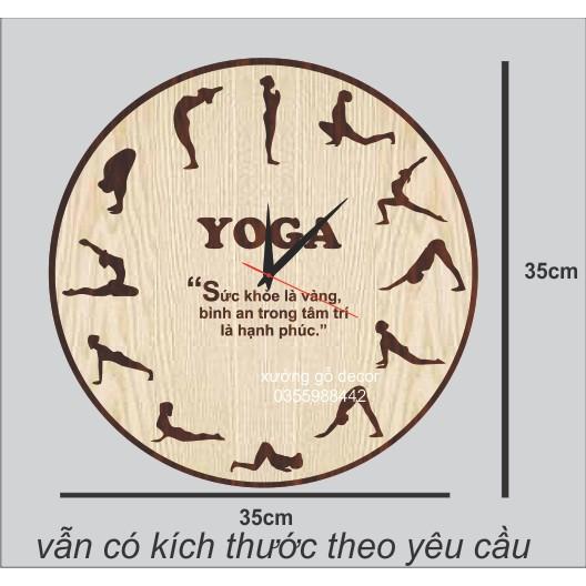 (Mẫu Mới) Đồng Hồ Treo Tường Yoga Nghệ Thuật Khắc Logo Theo Yêu Cầu