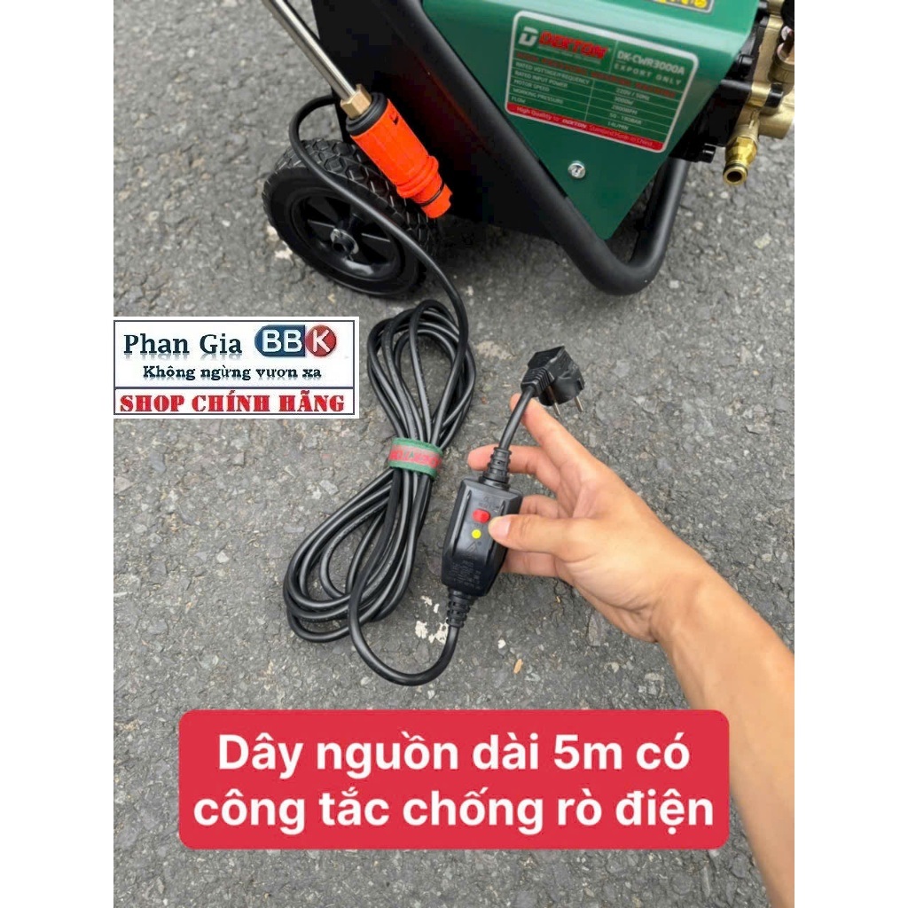 Máy Rửa Xe DEKTON 3000W CWR3000A - Có Chỉnh Áp Linh Hoạt 180Bar - Lưu Lượng 14L/min - Chống Giật An Toàn, Bảo Hành 1 năm