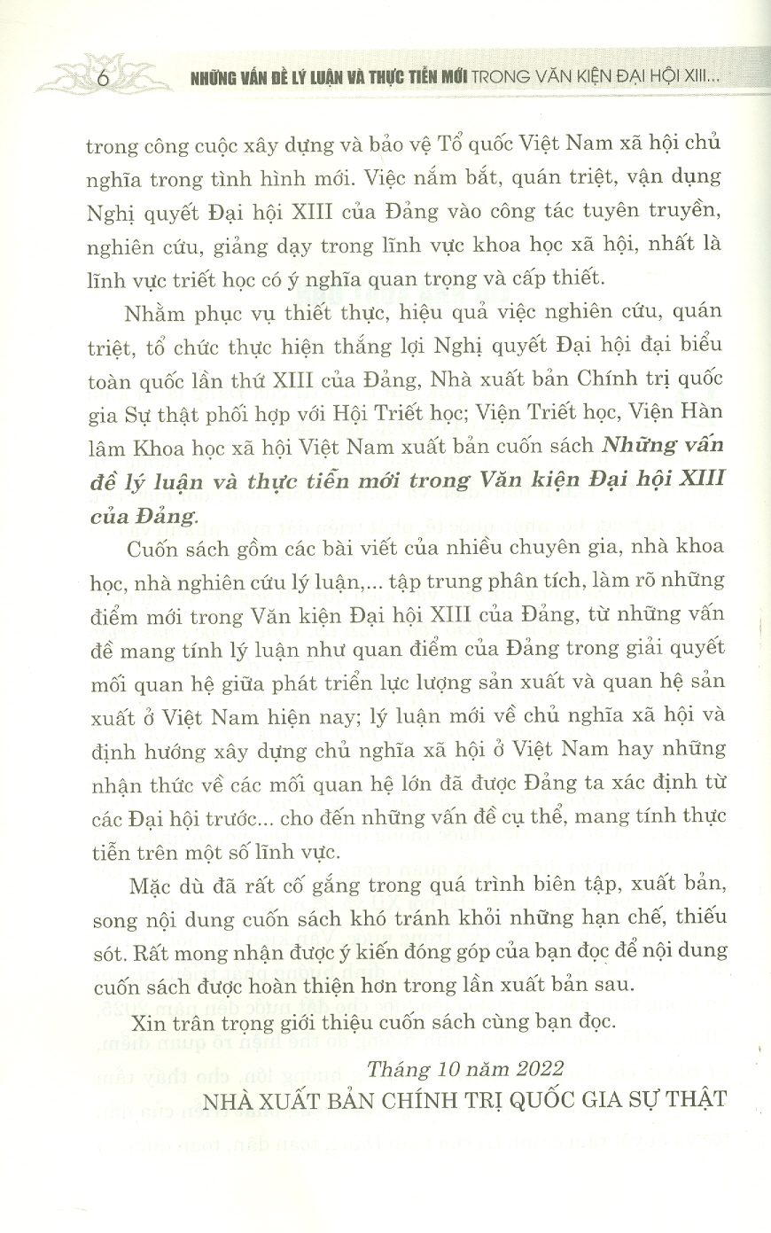 Những Vấn Đề Lí Luận Và Thực Tiễn Mới Trong Văn Kiện Đại Hội Đảng XIII Của Đảng