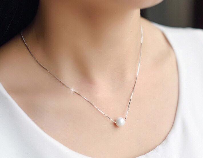 Dây Chuyền Xuyên Ngọc Chế Tác Bạc Italia