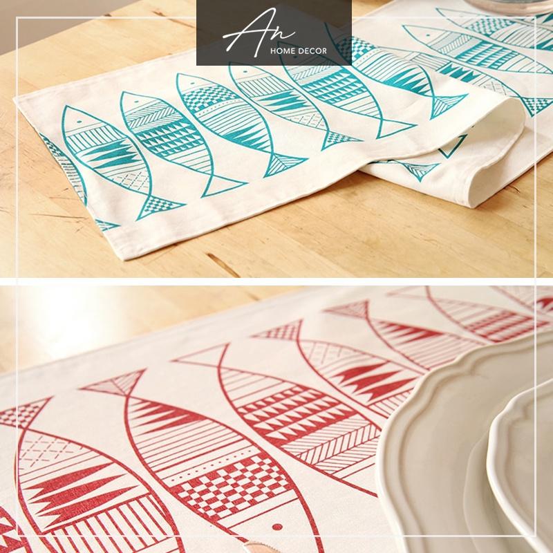 Tấm trải bàn Table runner con cá