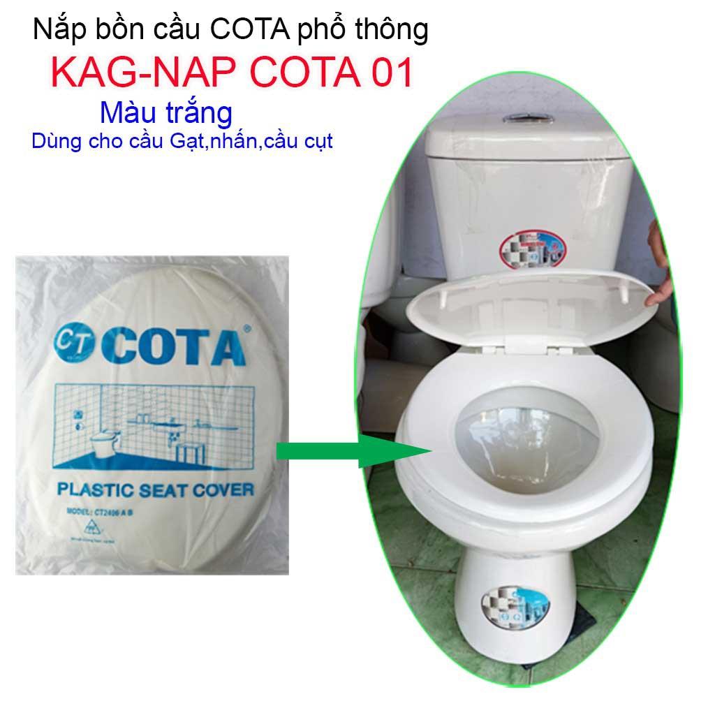 Nắp đậy bàn cầu Cota, Nắp bồn cầu phổ thông màu trắng KAG-NAP Cota01