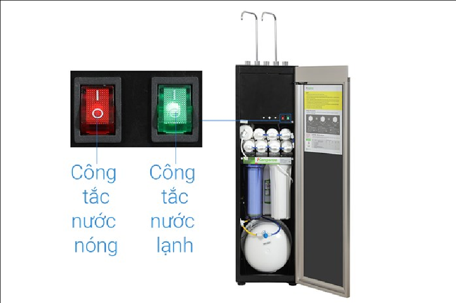 Máy lọc nước RO nóng nguội lạnh Hydrogen Kangaroo 12 lõi KG12A8S -HÀNG CHÍNH HÃNG - CHỈ GIAO HCM
