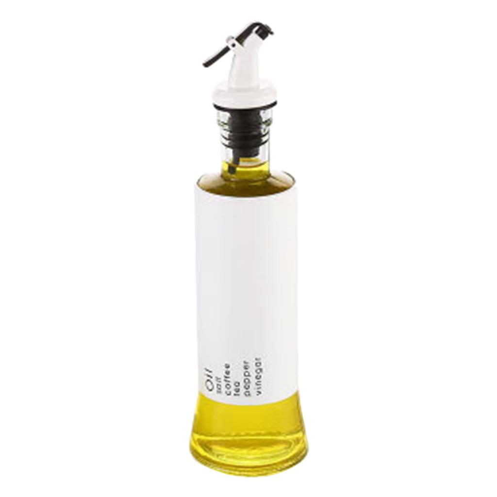 Oil Dispenser Bottle 10oz Glass Decanter for Kitchen BBQ Baking Grilling silver