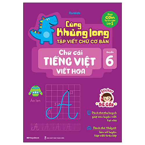 Cùng Khủng Long Tập Viết Chữ Cơ Bản - Chữ Cái Tiếng Việt Viết Hoa - Quyển 6 - Sticker Bé Gái