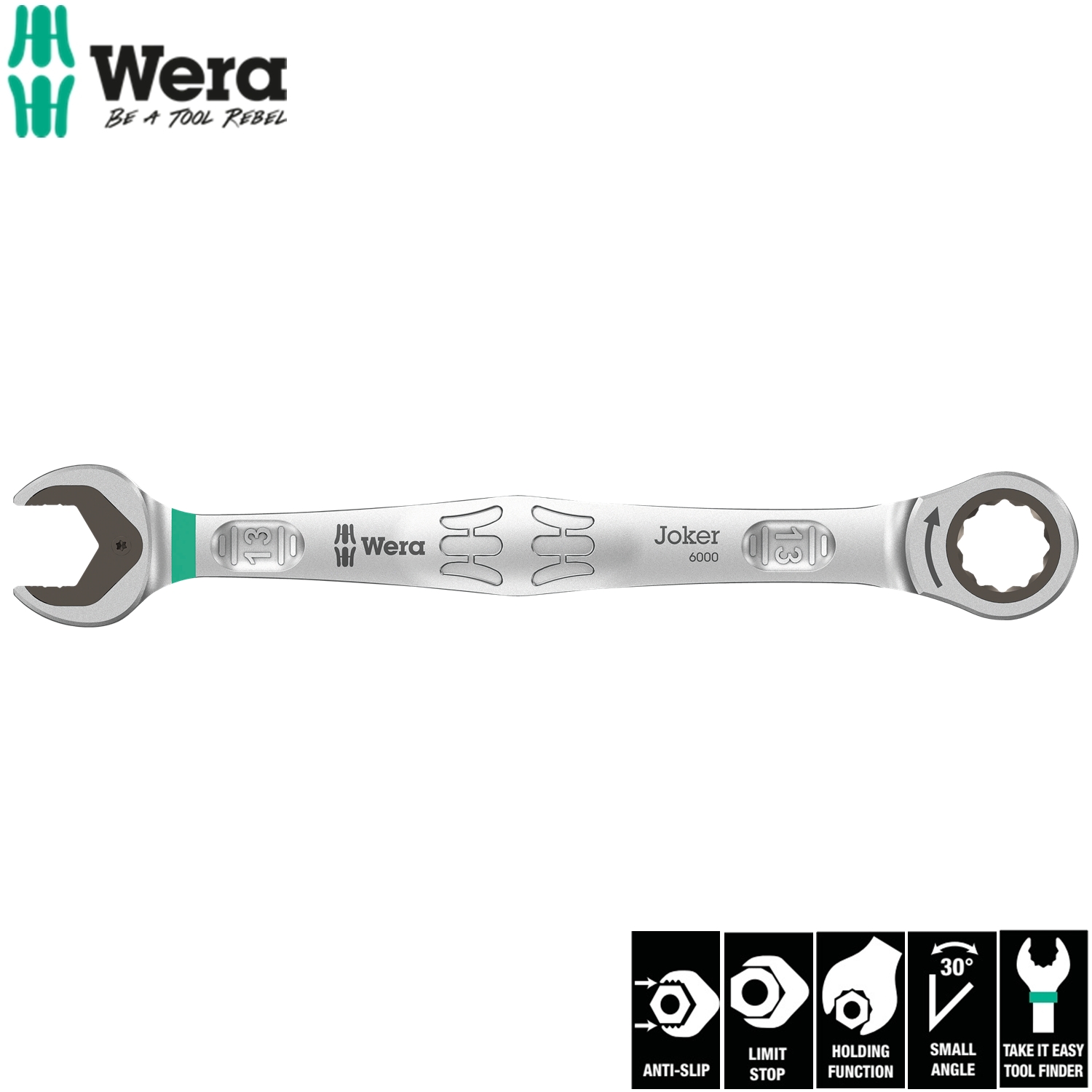 Cờ lê tròng cóc joker 13x177mm Wera 05073273001
