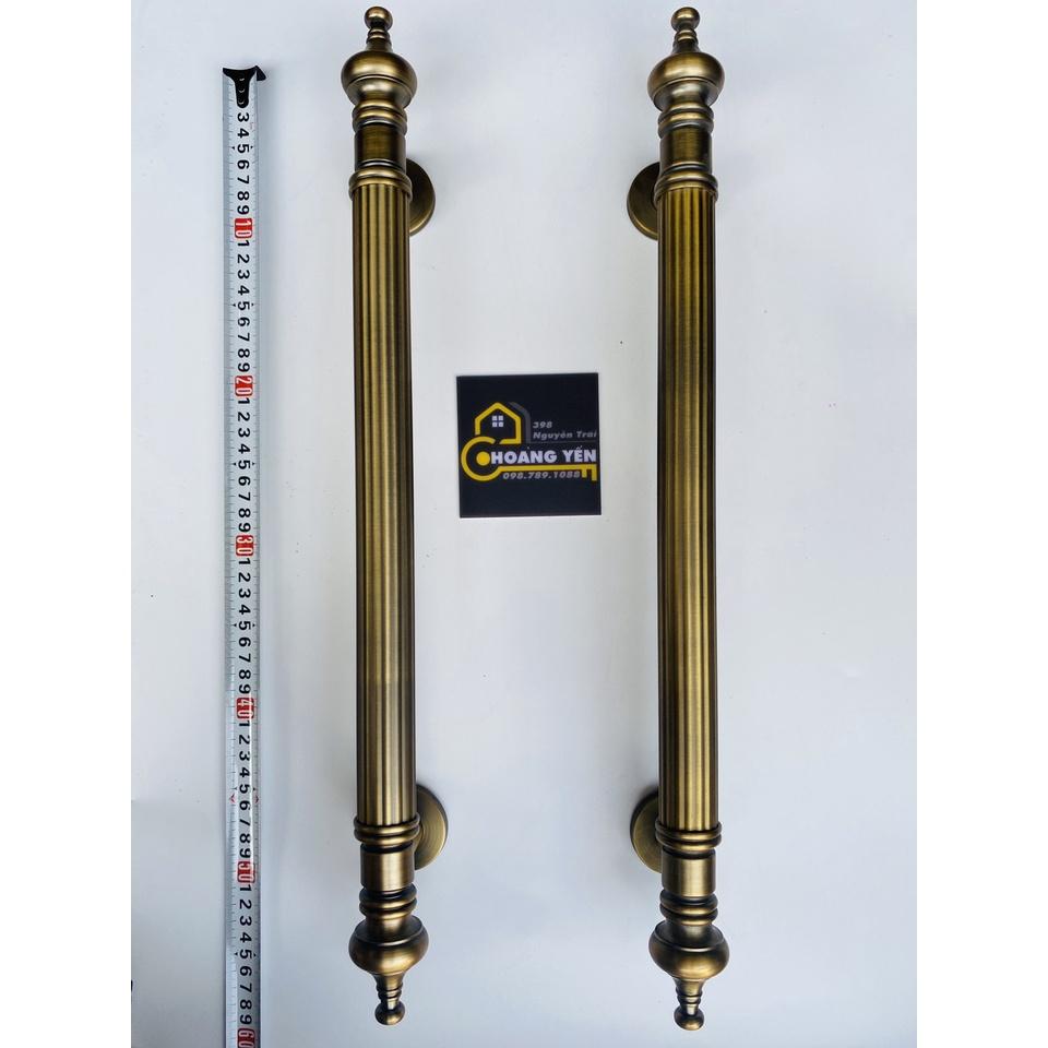 Tay nắm cổng mạ đồng màu rêu, tay nắm cửa gỗ, sắt dài 46cm&56cm