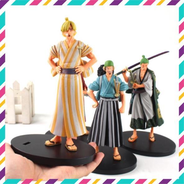 Mô Hình One Piece Vương Quốc Wano Luffy, Zoro, Usop, Sanji, Nami, Brook, Choper - Cao 20cm- Mô Hình Figure