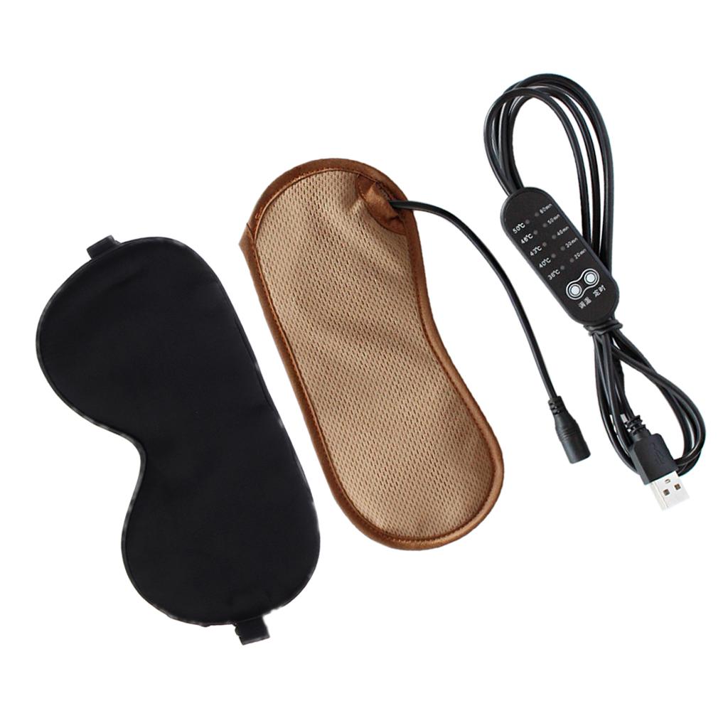 Electric Sleep Eye Mask USB Heating Steam Eye Cover Relax Travel Sleeping
