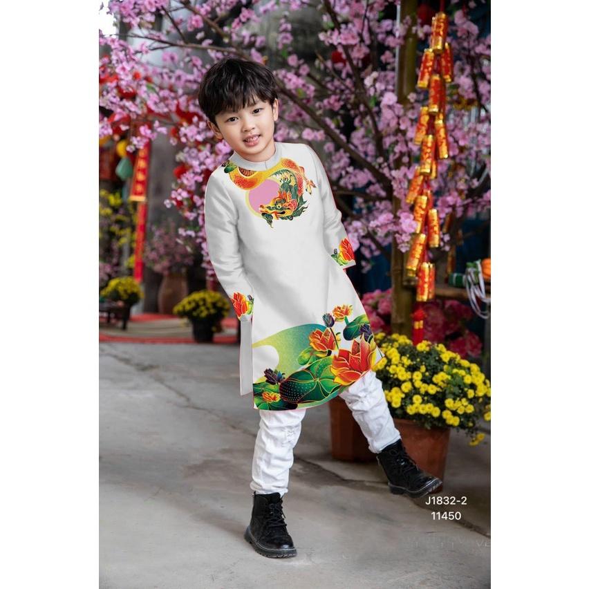 Áo dài cách tân hình rồng hoa Sen