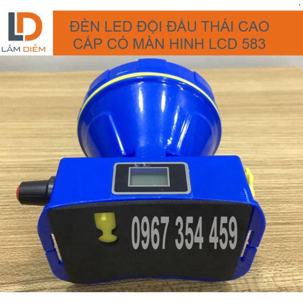 Đèn led đội đầu pin sạc USB siêu bền có màn hình LCD 583 - 200W