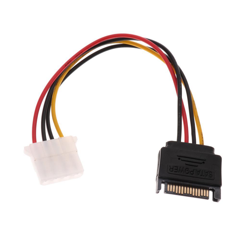 5Pcs 7.7in 4pin Female to 15pin SATA Male Power Adapter Cable for PC Case