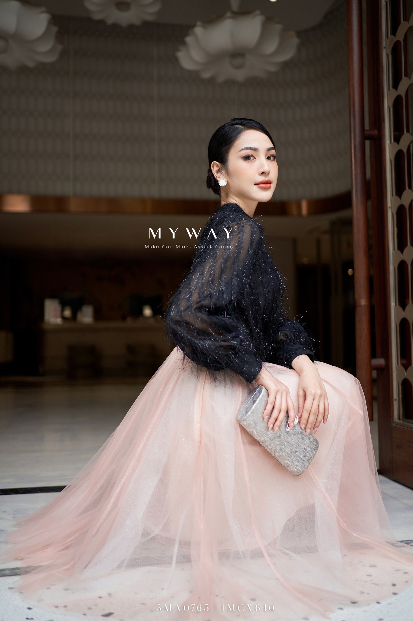 Áo Sơ Mi Nữ MY WAY Dài Tay Ren Lông Kim Tuyến Sang Trọng 5MA0765