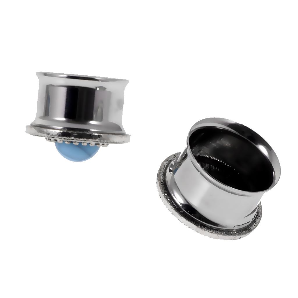 Ear Piercing Screw Fit Ear Stretcher Flesh Tunnel with Blue Turquoise