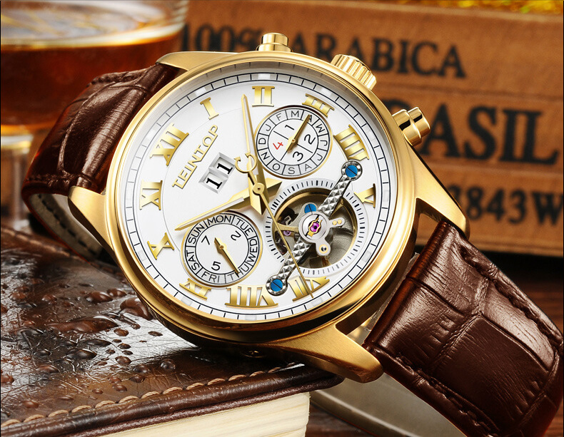 Đồng hồ nam chính hãng Teintop T8660-2 Fullbox, Kính sapphire ,chống xước,chống nước,dây da xịn, máy cơ , Mới 100%,Bảo hành 12 tháng,thiết kế đơn giản,sang trọng và lịch lãm