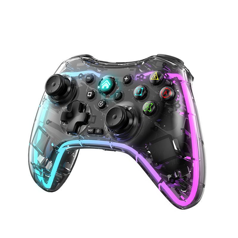 Bộ điều khiển chuyển đổi trò chơi không dây bluetooth chói RGB trong suốt theo phong cách mới nhất phù hợp với PC Android ios Tesla BYD