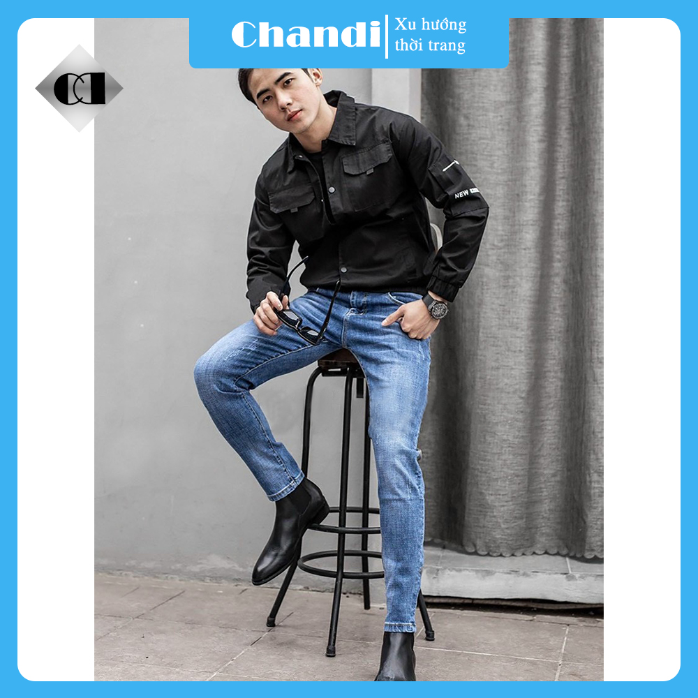 Quần Bò Nam cao cấp thương hiệu Chandi, chất jean co dãn mẫu mới nhất MS45