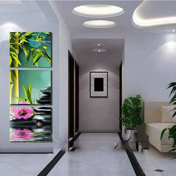 Tranh treo tường, tranh trang trí PP_ NT373 bộ 3 tấm ghép