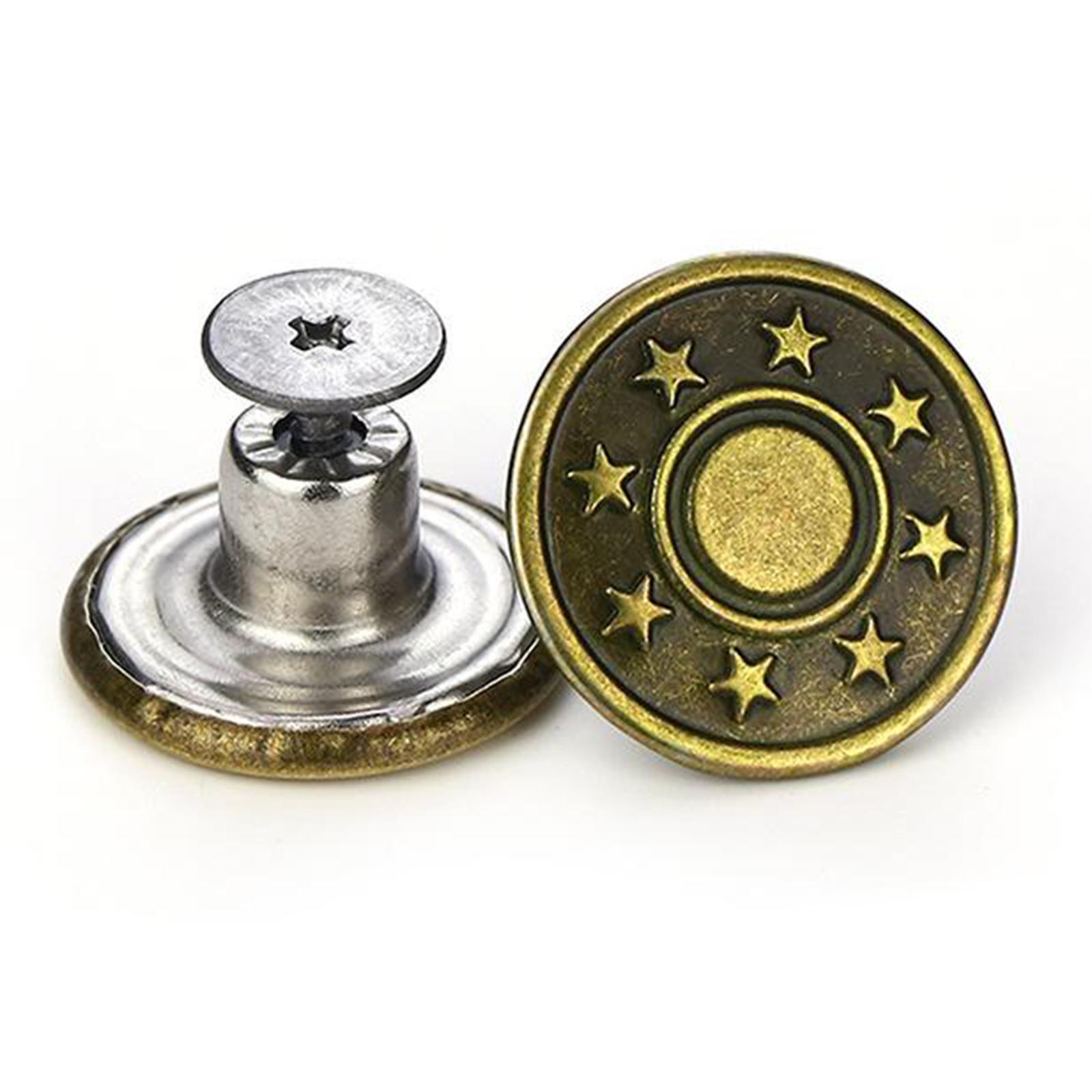 2x12x 17mm Jeans Buttons Repair Studs for Jean Pant Replace Copper Little Star