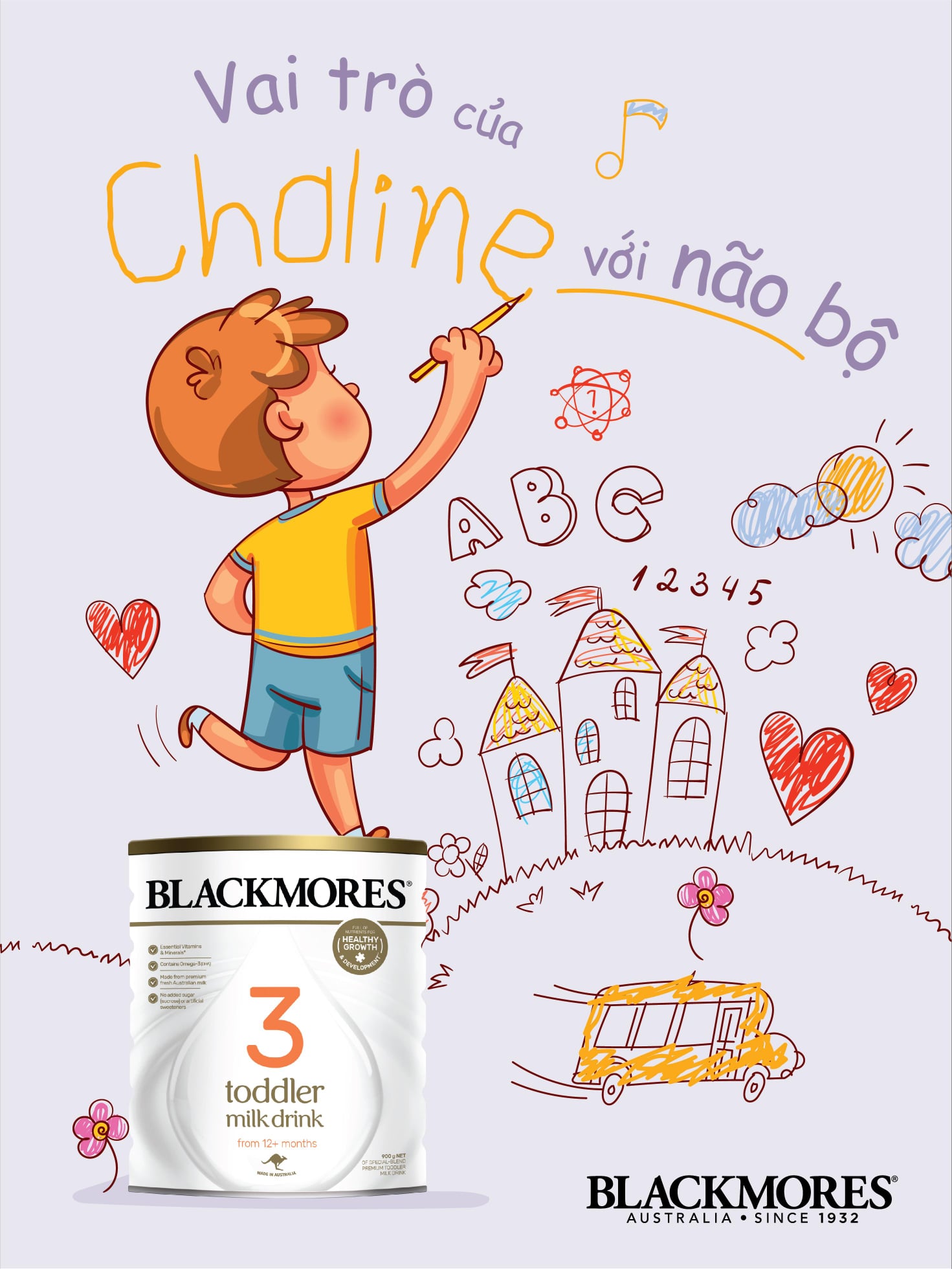 Sữa bột công thức Blackmores Toddler Milk Drink Stage 3 cho bé từ 12 tháng tuổi trở lên (900g)