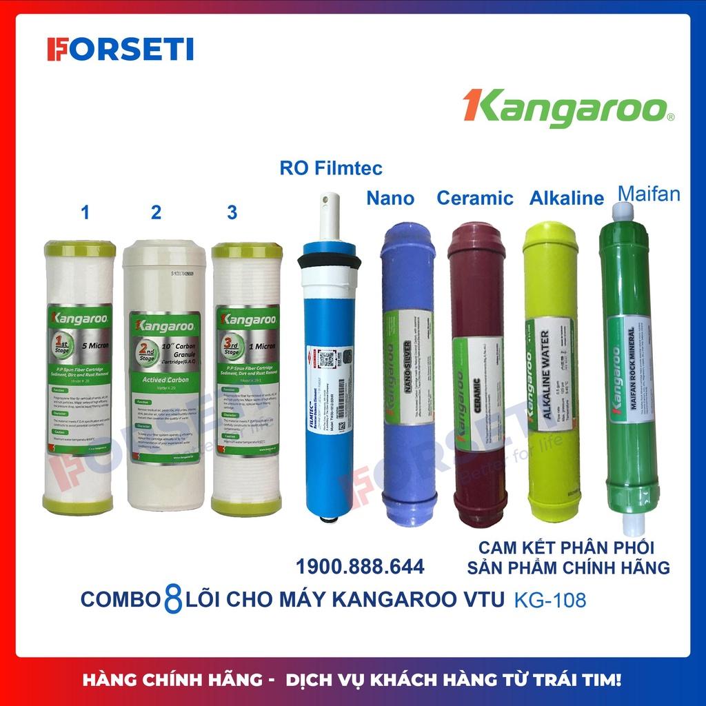 Trọn bộ 8 lõi lọc nước Kangaroo hàng chính hãng dùng cho máy lọc nước Kangaroo KG108H