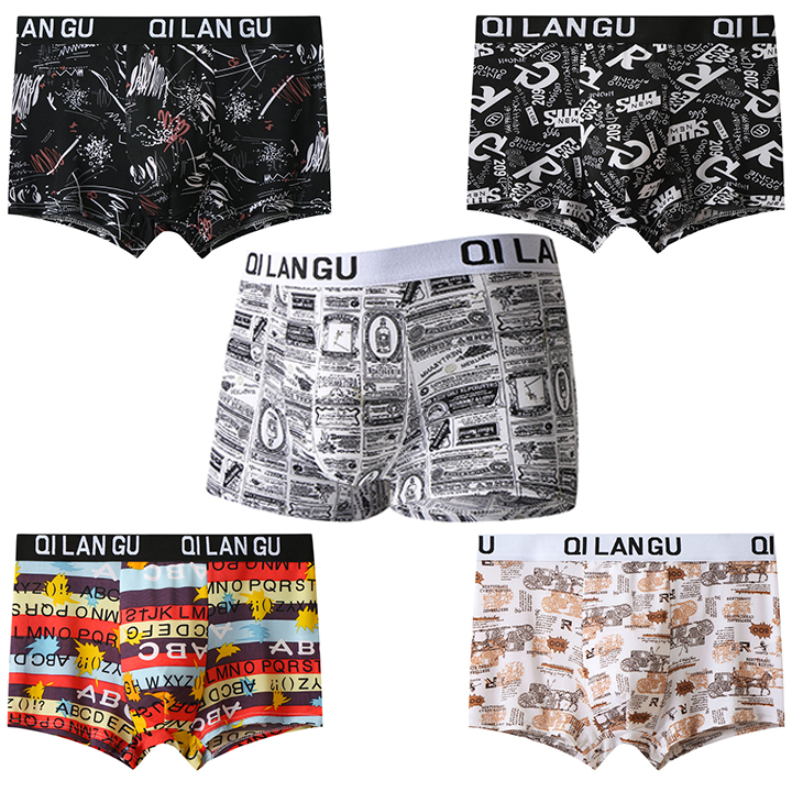 Quần Lót, Sịp Boxer Mùa Hè Vải Bằng Lụa Cao Cấp, Quần Sịp Boxer Nam Họa Tiết Độc Đáo Co Giãn 4 Chiều
