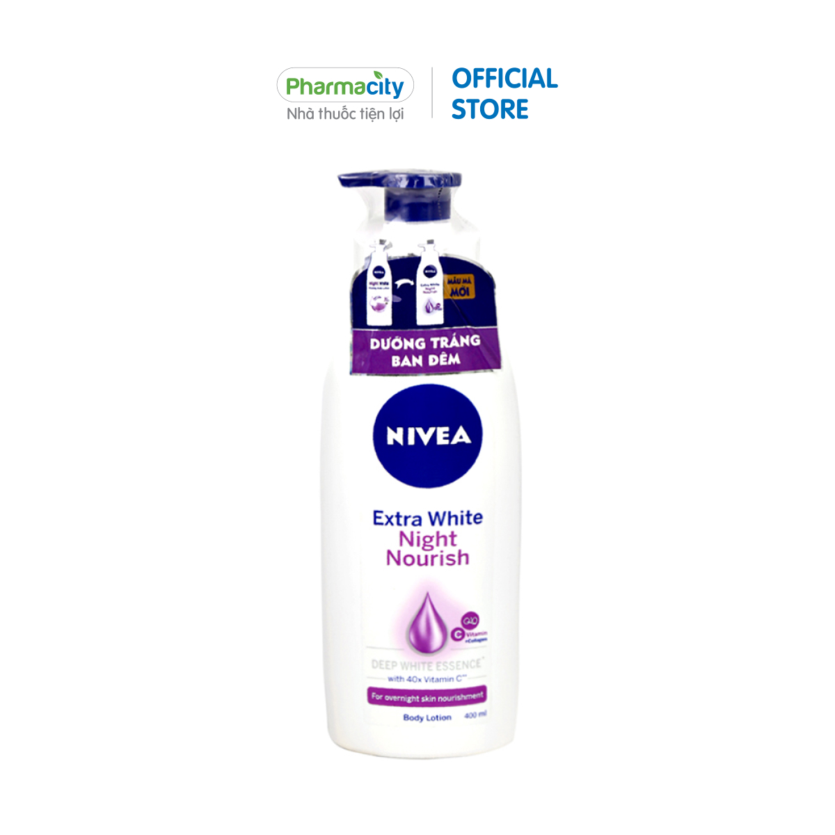 Sữa dưỡng thể trắng da ban đêm Nivea Extra White Night Nourish (400ml)