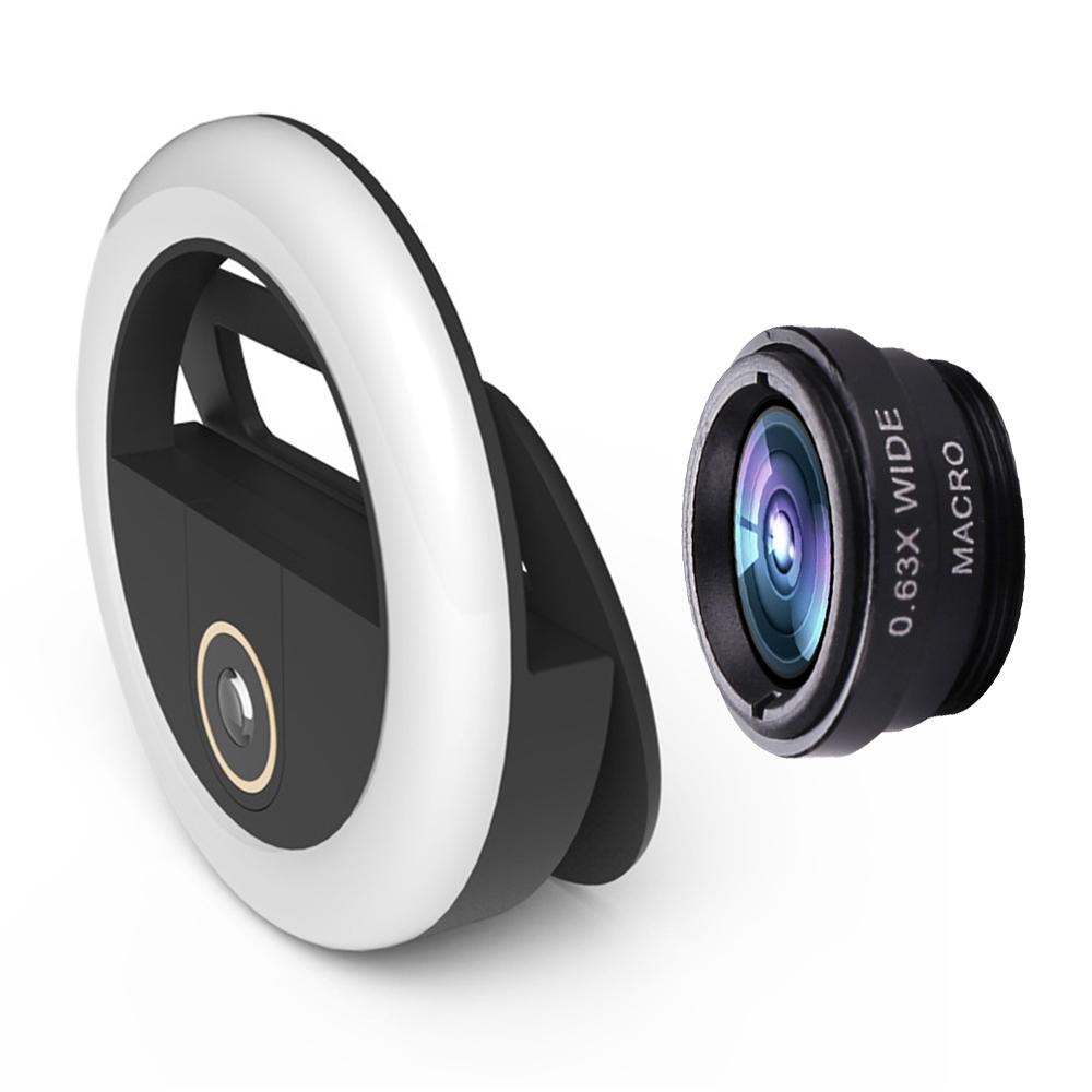 Bộ ống kính máy ảnh điện thoại di động 3 trong 1 độ sáng Rộng 0,63X