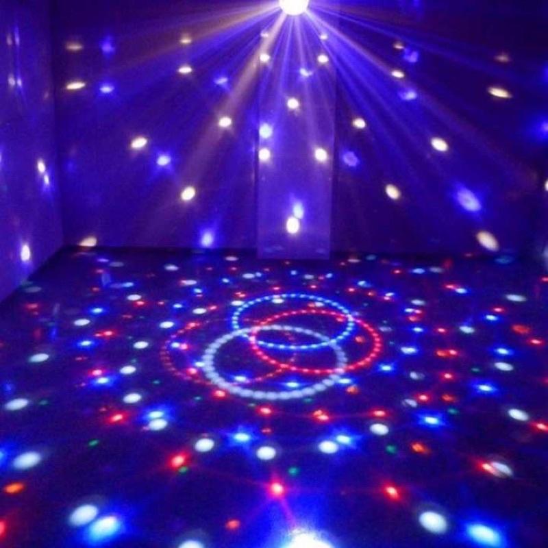 Đèn led cục xoay tròn cắm điện 7 màu