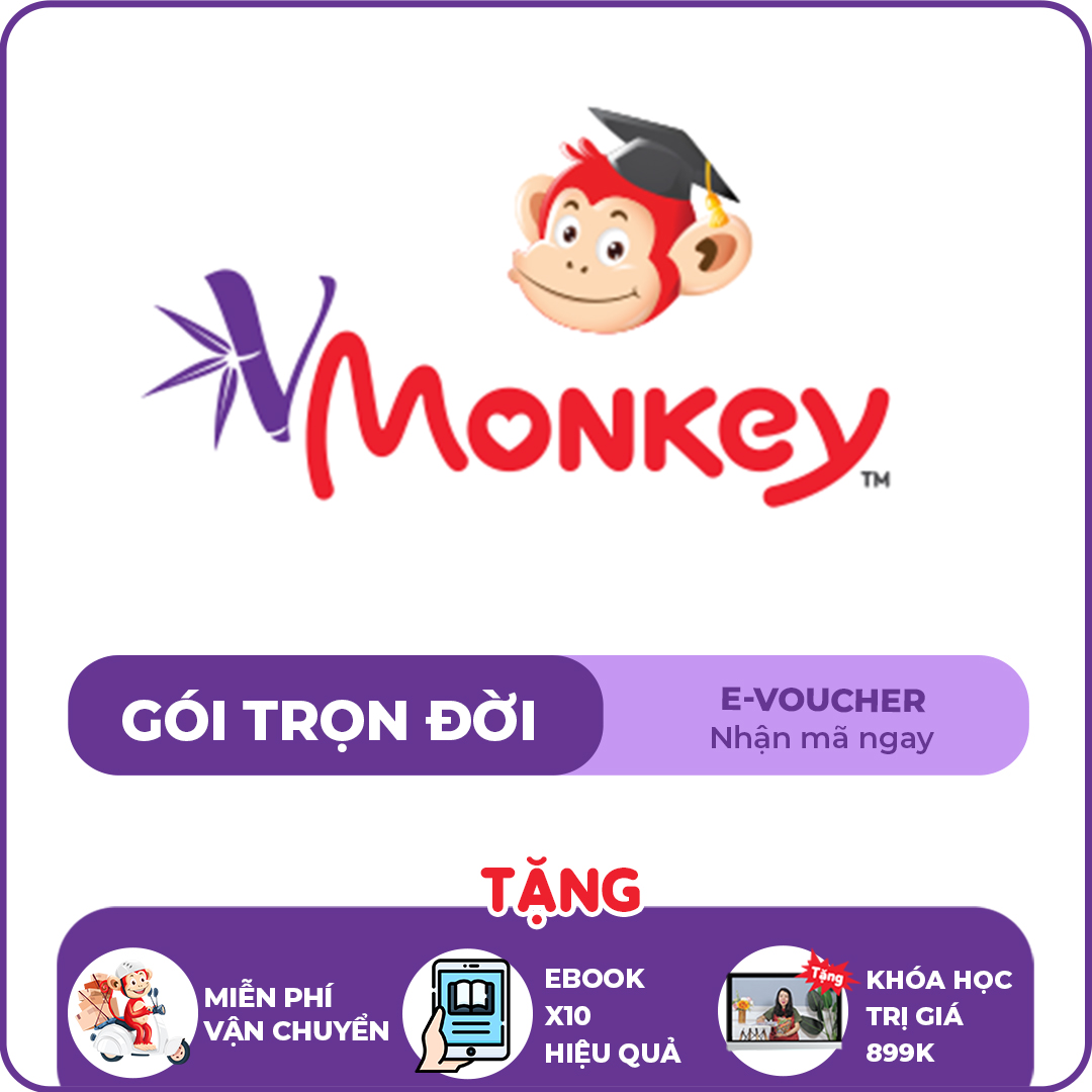 Ứng dụng học tiếng Việt theo chuẩn GDPT mới tại Việt Nam cho trẻ Mầm Non & Tiểu Học  - Gói VMonkey trọn đời