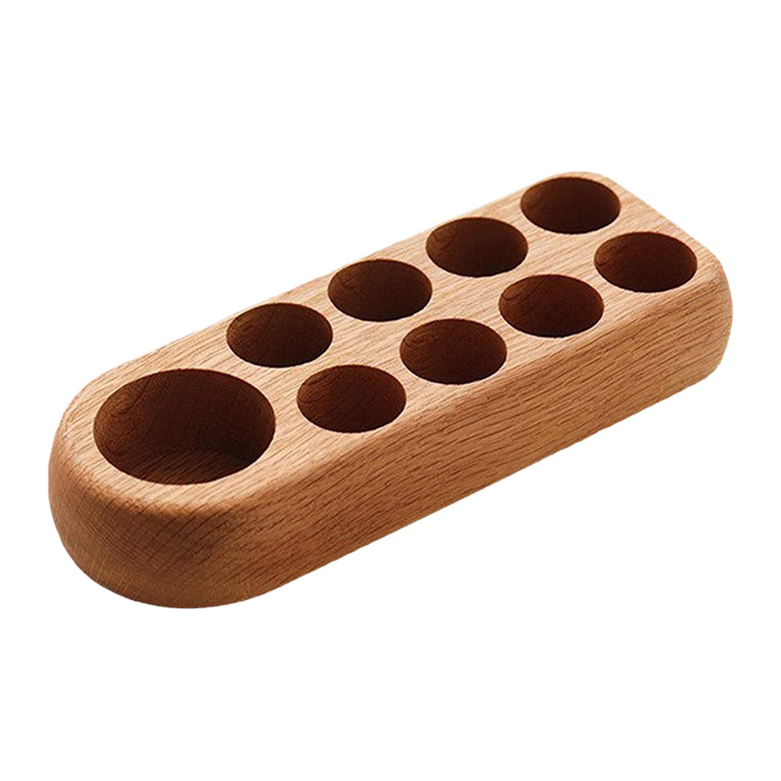 Wooden Essential Oil Display Stand Bottles Tray Organizer Nail Holder