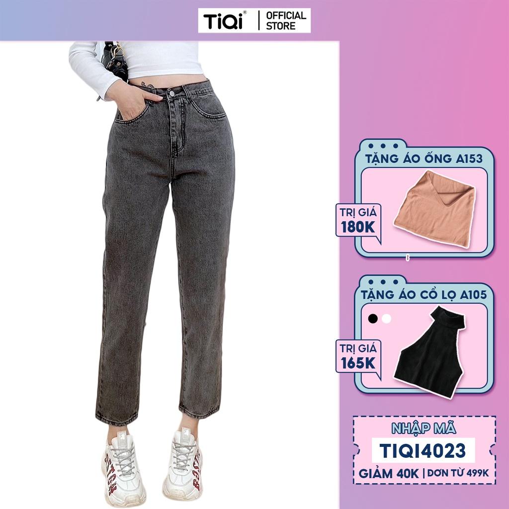 Quần baggy nữ lưng cao màu Đen Xám Xanh TiQi Jeans B1-77