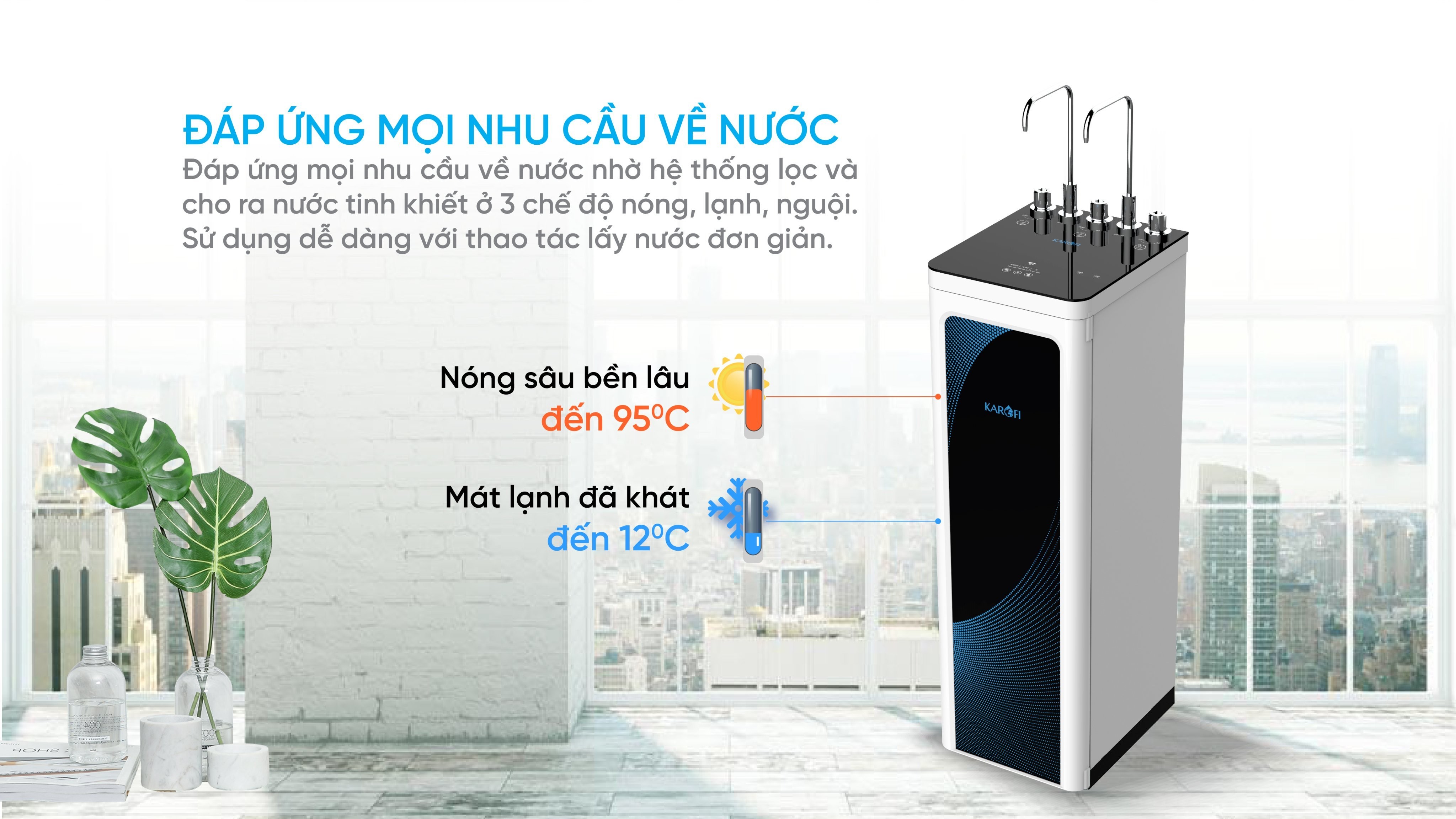 Máy lọc nước nóng lạnh Karofi KAD-D52 -Hàng Chính Hãng