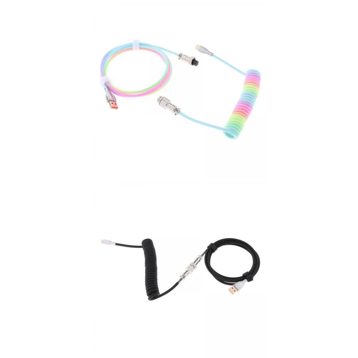 1.8M Coiled Cable Wire/ Mini Micro USB for Mechanical Keyboard Game Console