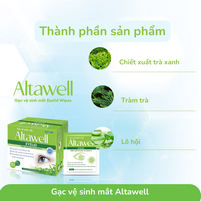 Gạc mắt Altawell lau mắt, vệ sinh - Altawell Eyelid Cleansing Wipes