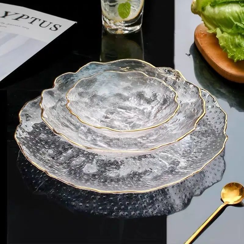 Đĩa Thủy Tinh BOROSILICATE Chịu Nhiệt Cao Kiểu Châu Âu Combo 3 Sets LUXURY - Hàng Nhập Khẩu