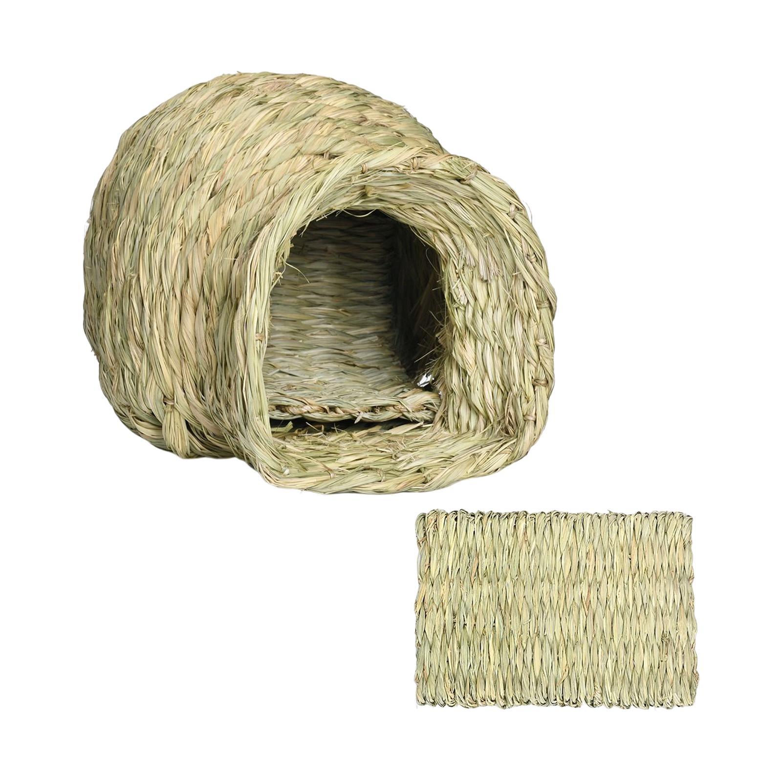 Cage Rabbit Nest Hideout Bed Comfortable Playhouse Nest Hut Handwoven for Guinea Pig Squirrels Ferret Chinchilla Bird
